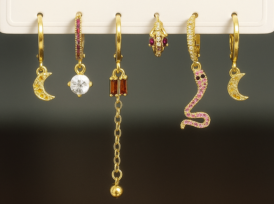 Ruby earrings set
