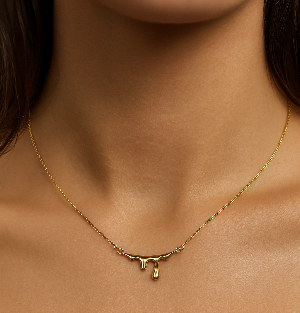 Melted gold necklace