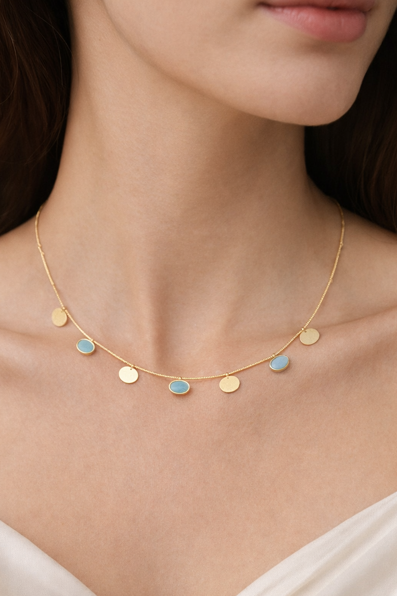 Teal stones necklace