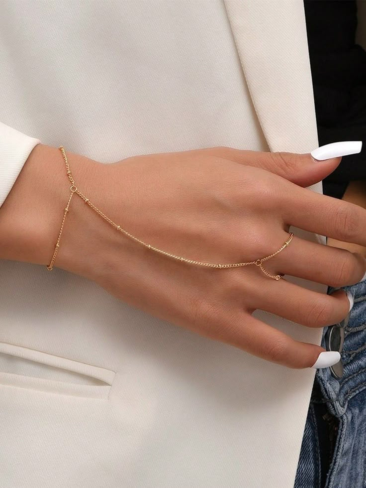 Dainty beaded handchain