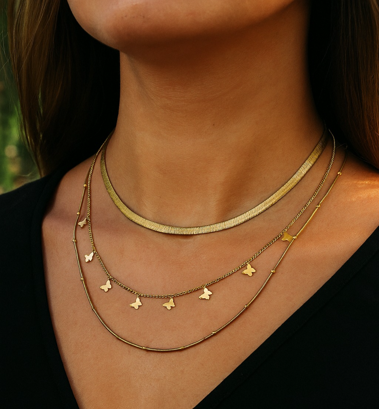 Butterflies necklaces set