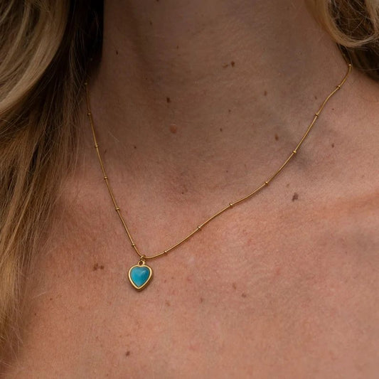 3D Gold Heart Necklace