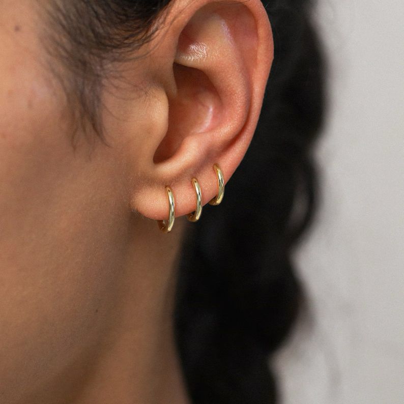 Gold hugging hoops