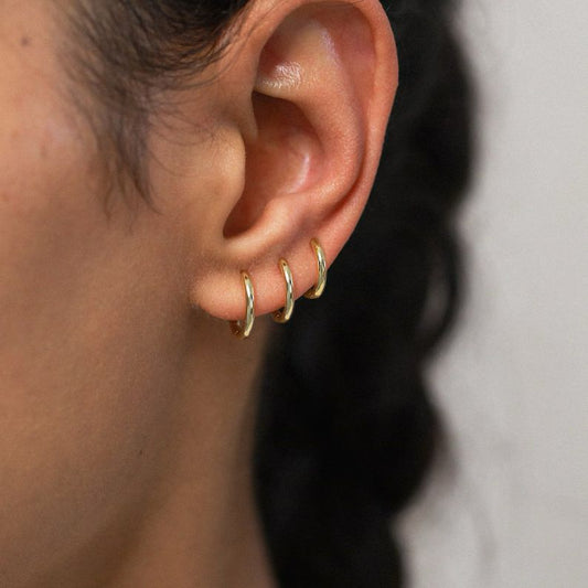Gold hugging hoops