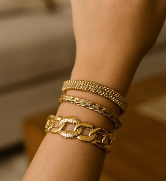Classic gold cuff bracelets