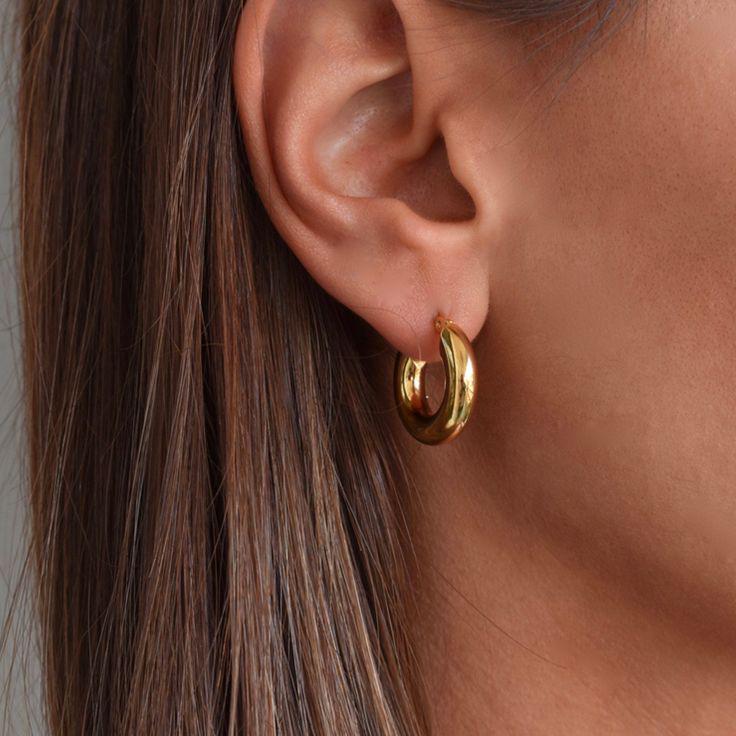 Chunky gold hoops