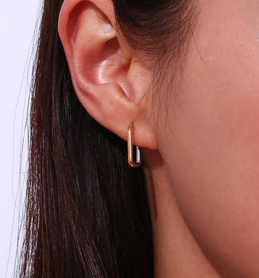 Duo-tone medium oval hoops