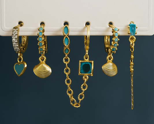 Sky blue earrings set