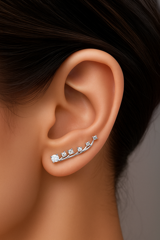 Long diamond ear climber