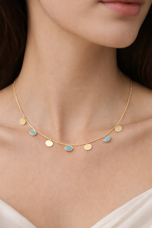 Teal stones necklace