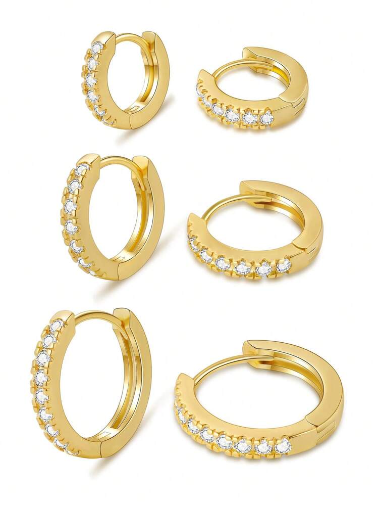 Gold diamond hoops