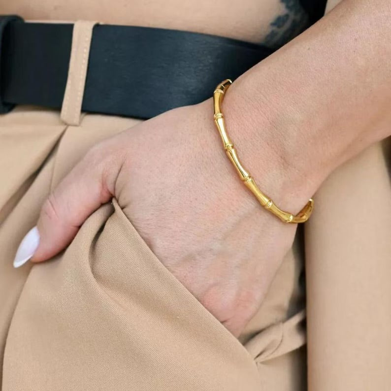 Gold bone bracelet