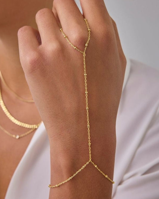 Dainty beaded handchain