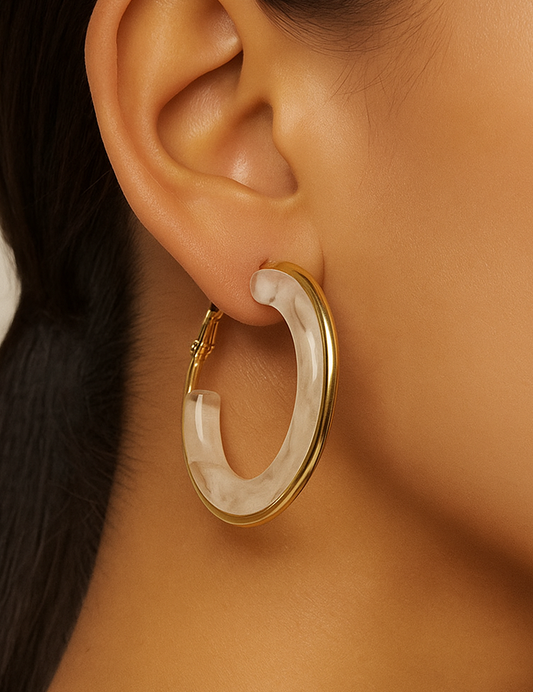 White transparent marble hoops