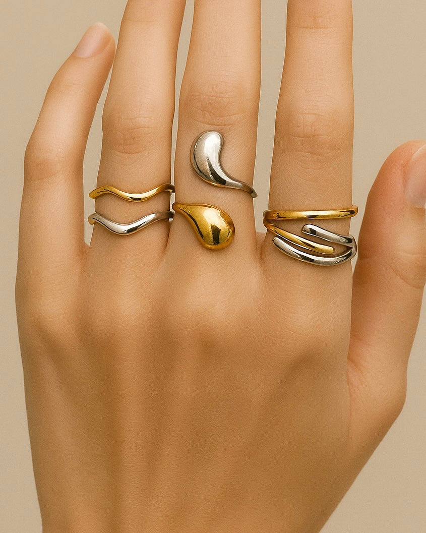 Mixed metal tings set