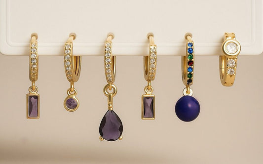 Purple earrings set