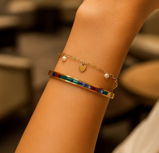 Multi-colored bracelets set (2 pcs)