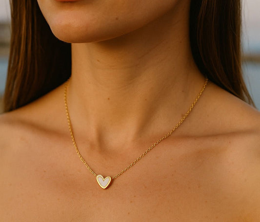 White heart necklace