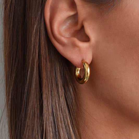 Chunky gold hoops